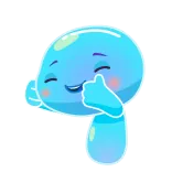 👍 schattig, duim omhoog, goedkeuring, positief, cartoon, blij telegram sticker