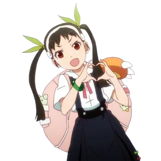 ❤️ Ononoki Yotsugi Monogatari Anime, Personaggio, Kawaii, Carino, Ononoki Yotsugi telegram sticker
