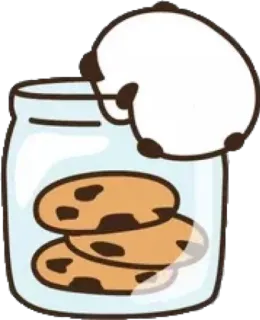 🐼 panda, cookie, jar, animal, cartoon, snack, cute telegram sticker
