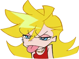 😛 Panty Anarchy Panty & Stocking with Garterbelt anime, cartoon, blonde, tongue, girl telegram sticker