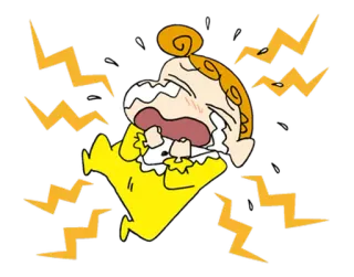 😭 cartoon, woman, crying, lightning, shocked, scared telegram sticker