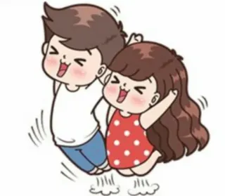 👫 卡通, 情侣, 爱, 关系, 快乐 whatsapp sticker