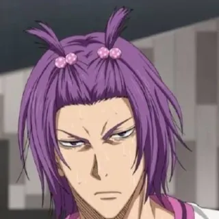 💞 Murasakibara Atsushi Kuroko's Basketball Аниме, Манга, фиолетовые волосы, спорт, баскетбол whatsapp sticker