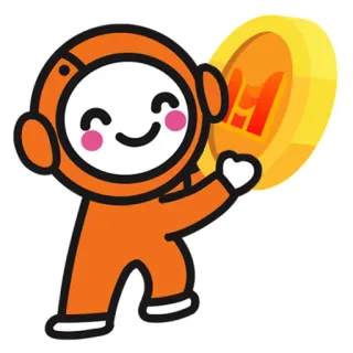 😊 宇宙飛行士, コイン, 通貨, かわいい, マスコット, 漫画 telegram sticker