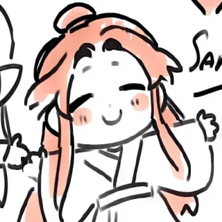 💋 San anime, cartoon, happy, thumb up whatsapp sticker