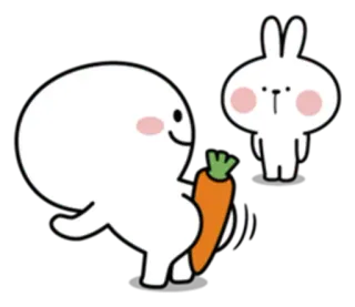 😝 konijn, konijntje, wortel, schattig, dier telegram sticker