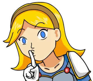 🤐 cartoon, blonde, woman, shhh, quiet, silence telegram sticker