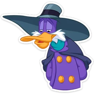 😔 Darkwing Duck cartoon, duck, disney, animated, character telegram sticker