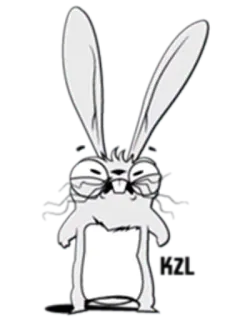 😠 królik, kreskówka, zwierzę, postać, zajączek telegram sticker