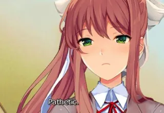 💚 Monika Doki Doki Literature Club! Pathetic. anime, manga, video game, doki doki literature club, monika telegram sticker