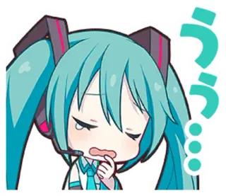 😢 Hatsune Miku うう... Anime, Vocaloid, Chibi, Pleurs, Manga whatsapp sticker