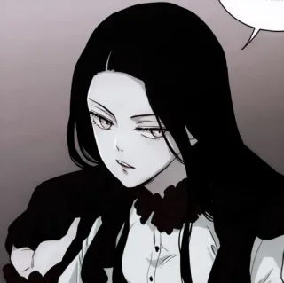 🎞 wanita, rambut hitam, anime, manga, potret telegram sticker