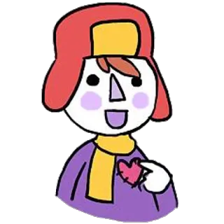 ☺️ 스티커, 만화, 하트, 사랑, 스카프, 모자, 캐릭터, 일러스트 telegram sticker
