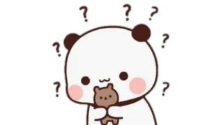 🍩 Panda, Fragezeichen, Süß, Bär, Cartoon telegram sticker
