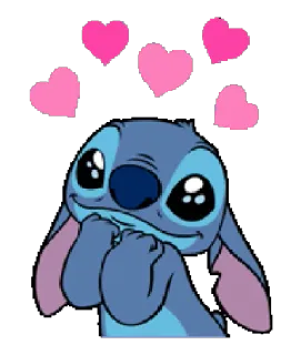 💕 Stitch Lilo & Stitch Stitch, Lilo & Stitch, Disney, Dessin animé, Extraterrestre, Coeurs, Mignon whatsapp sticker