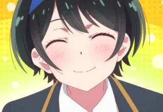 😌 Ruka Sarashina Rent-A-Girlfriend อนิเมะ, ผู้หญิง, ยิ้ม, น่ารัก, ร่าเริง, Ruka Sarashina whatsapp sticker