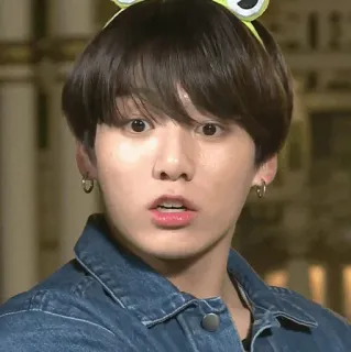 💭 Jungkook kpop, bts, jungkook, frog headband, cute telegram sticker