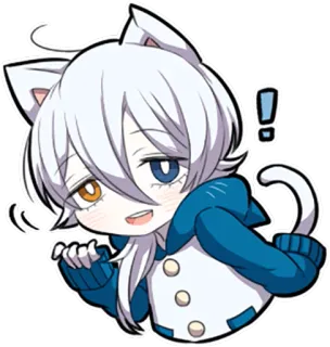 👋 kot, anime, manga, naklejka, chibi, kawaii telegram sticker