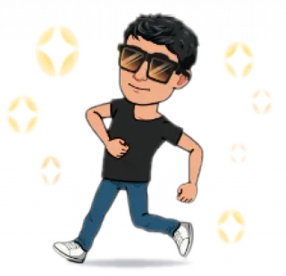 😎 cartoon, person, sunglasses, walking, digital avatar, sparkles telegram sticker