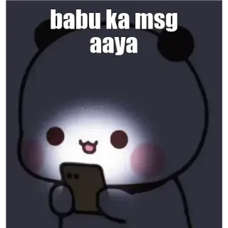 😍 babu ka msg aaya Panda, Message, Mignon, Dessin animé, Animal, Kawaii whatsapp sticker