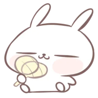 🍒 conejo, animal, lindo, dibujos animados, kawaii, fan, chibi, pegatina telegram sticker