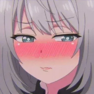 🧃 Chica anime, Sonrojada, Dibujos animados, Ilustración, Lindo, Manga telegram sticker