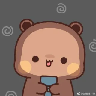 🍄 大绿烫一枚 urso, fofo, animal, desenho animado, kawaii telegram sticker