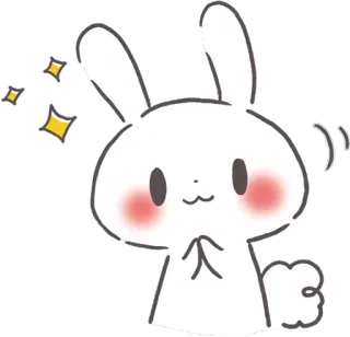 ☺️ konijn, schattig, dier, kawaii, sticker, glitters, sprankels whatsapp sticker