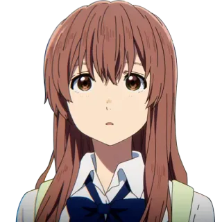 👀 Shouko Nishimiya A Silent Voice anime, girl, A Silent Voice, Shouko Nishimiya, character telegram sticker