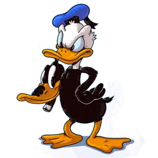 😡 Donald Duck cartoon, angry, character, gun, weapon, duck telegram sticker