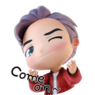 😉 Come on~ การ์ตูน, น่ารัก, เป็นมิตร, ให้กำลังใจ, ขยิบตา telegram sticker