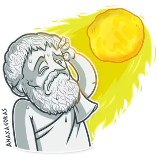 ☀ statue, sweating, hot, sun, exhausted, cartoon whatsapp sticker