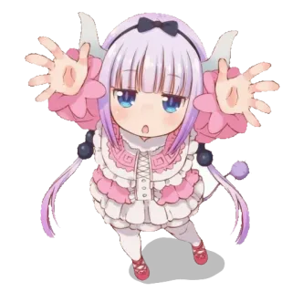 👐 Kanna Kamui Miss Kobayashi's Dragon Maid anime, dragon, kanna, kawaii, cute telegram sticker