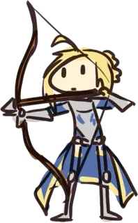 🏹 arciere, arco, freccia, cartone animato, bionda, fantasy, adesivo telegram sticker