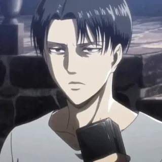 ☕ Levi Ackerman Attack on Titan anime, levi, ataque a los titanes, manga, personaje telegram sticker