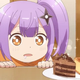 🤤 Anime, Dziewczyna, Ciasto, Deser, Słodkie telegram sticker