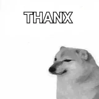 🙂 THANX doge, anjing, meme, terima kasih, makasih, meme internet whatsapp sticker