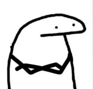 🤝 Meme, Semplice, Bianco, Cartone animato, Figura, Omino stilizzato telegram sticker