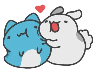 ❤️ desenho animado, gato, cachorro, amor, coração, fofo, animais telegram sticker
