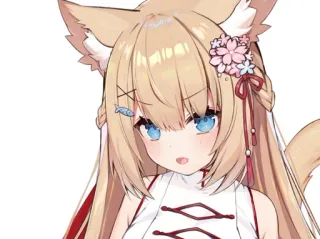 🤔 Anime, Ragazza gatto, Carino, Kawaii, Orecchie da animale, Manga telegram sticker