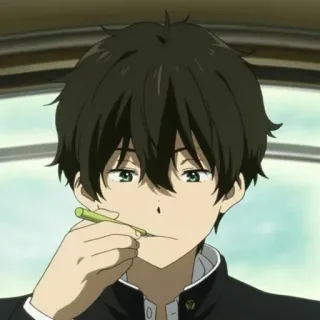 🎐 Houtarou Oreki Hyouka anime, Hyouka, Houtarou Oreki, character, Japanese animation, student, boy telegram sticker