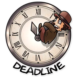 ⏱ DEADLINE plazo, reloj, presión, tiempo, estrés, dibujo animado whatsapp sticker