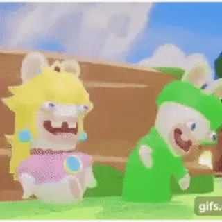 😠 rabbids, mario, peach, luigi, nintendo, videogioco telegram sticker