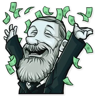 😃 argent, succès, richesse, dessin animé, personnage telegram sticker