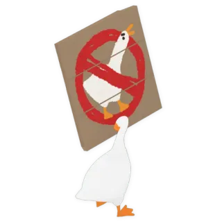 🚫 Untitled Goose Game ガチョウ, 動物, 抗議, ガチョウなし, ゲーム telegram sticker