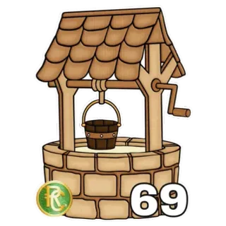 6️⃣ 69 pozo, cubo, ladrillos, vintage, madera, rústico telegram sticker