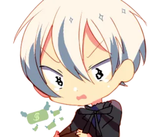 ☄ Animé, Chibi, Mignon, Dollar, Argent, Dessin animé telegram sticker