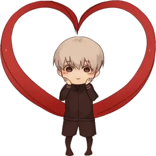 ❤ anime, chibi, cute, heart, character telegram sticker