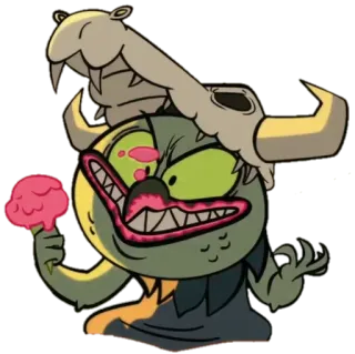 😁 cartoon, monster, skull, ice cream, creature, evil, villain telegram sticker