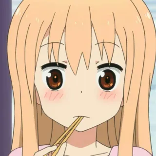 🍕 Umaru Doma Himouto! Umaru-chan anime, cartoon, umaru doma, himouto, eating, food telegram sticker